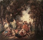 LANCRET, Nicolas Company in the Park Germany oil painting artist